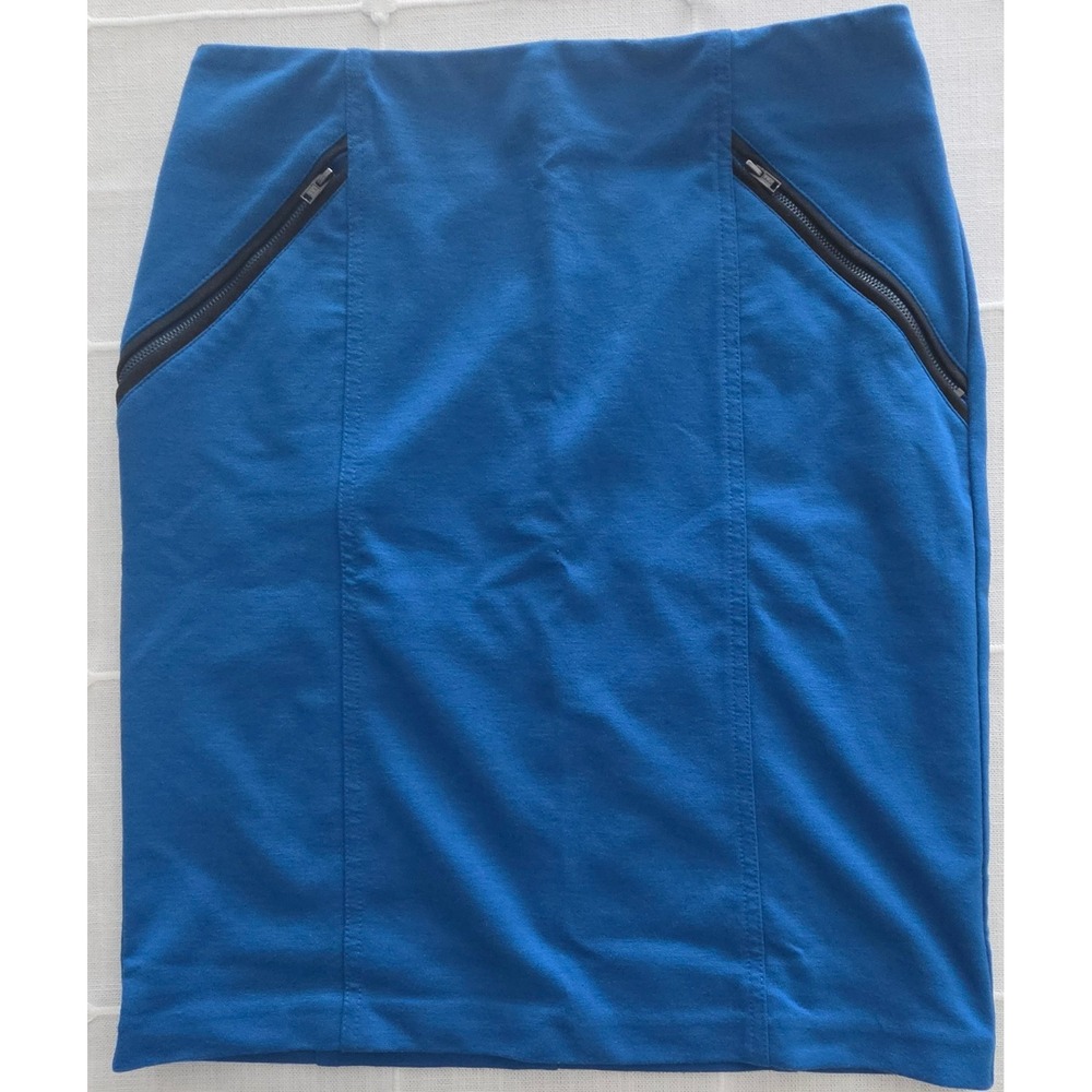 Alfani Womens Royal Blue Zipper Accent Pencil Skirt Size 6 Workwear Professional
